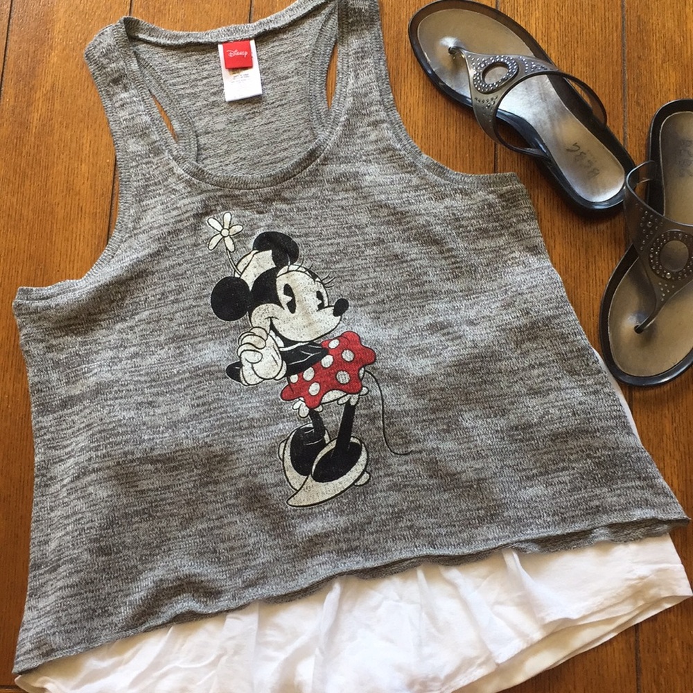 Disney Gray Tank Top with Minnie Mouse Graphic